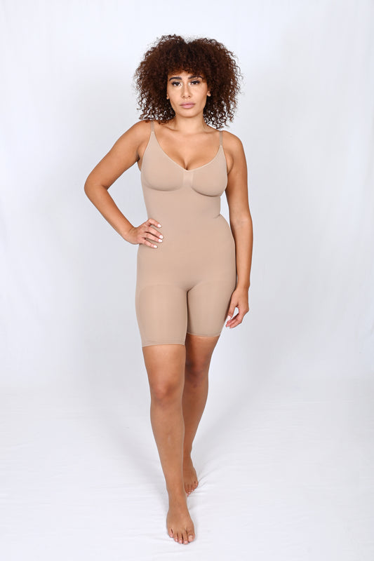 Seamless compressive Low Back body shaper Romper