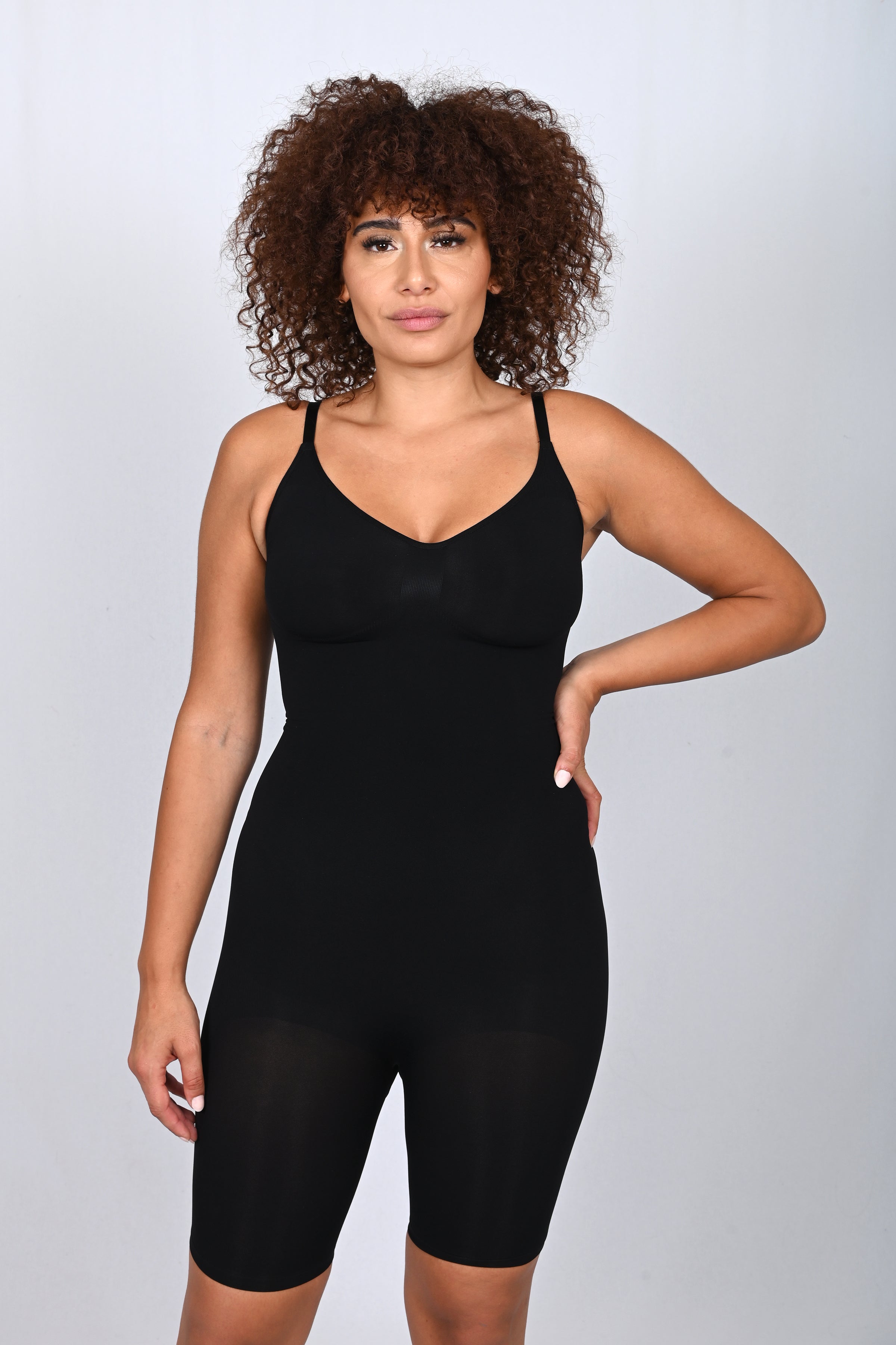 Seamless Compressive lower back Shapewear Romper Black