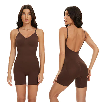 Seamless low back compressive romper jumpsuit